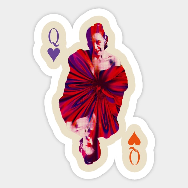 Billie Holiday queen of hearts Sticker by HAPPY TRIP PRESS